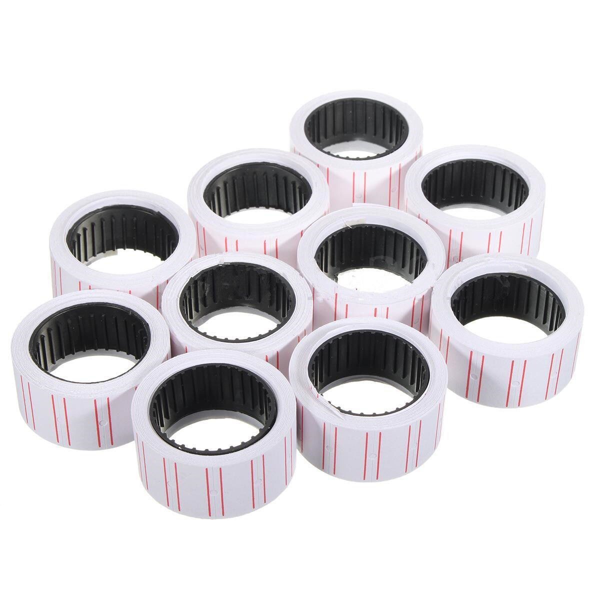 21 mm x 12mm 10 kpl itsekiinnittyviä hintatarroja, paperinen hintatarra, yksirivinen hintatarralaite ruokakauppaan