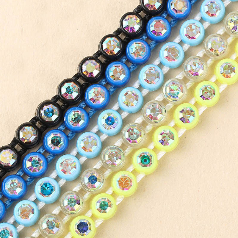 SS8 10 Meter Kunststoff Strass Streifenbildung Für einheimisch Perlen Schmuck Ohrring Strass Trimmen Kleidung Zubehör
