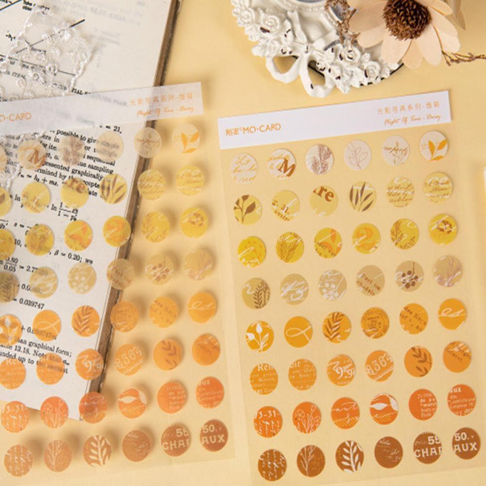 1pcs Stationery Stickers DIY Planet Sticky Paper Kawaii Diary Scrapbooking Round Plants For Decoration Stickers W5X6