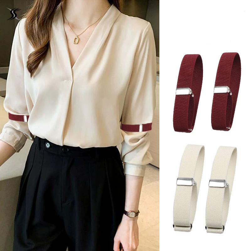 HEIßER 2Pcs Herren Hülse Strumpfbänder Halter Elastische Armband Hemd Hülse Halter Frauen Männer Einstellbare Nicht-Slip arm Manschetten Bands