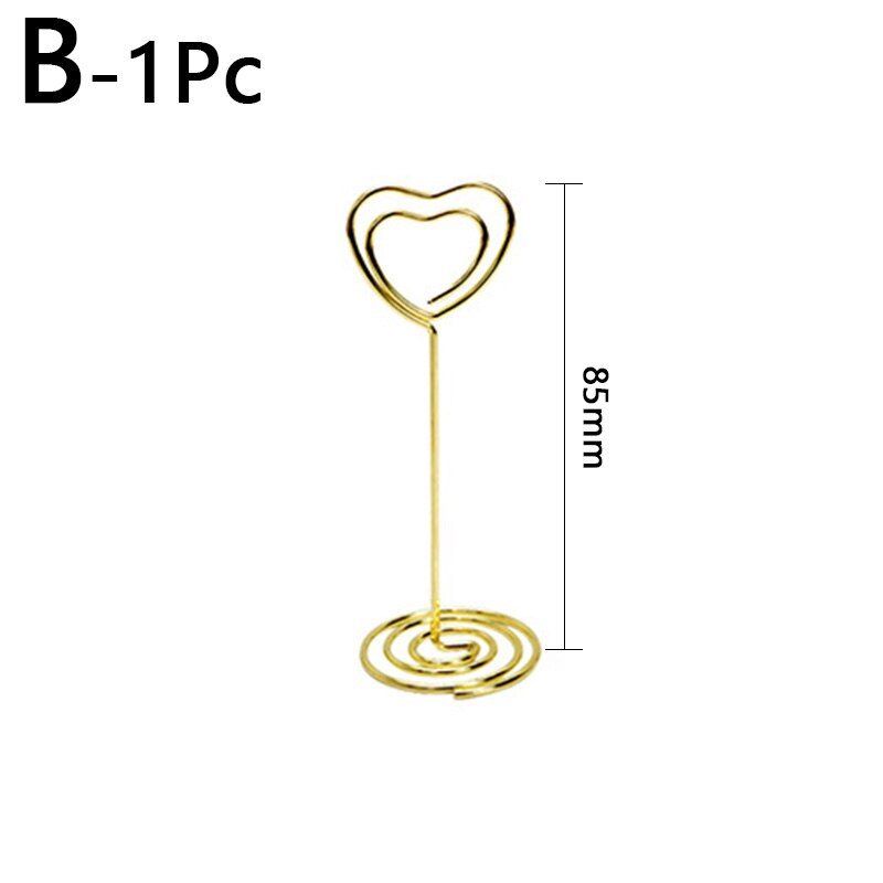 Multi Style Desktop Photo Clips Office Crative Business Card Metal Clips Wedding Party Table Number Cards Holder Decorations: B-85mm / Gold Color