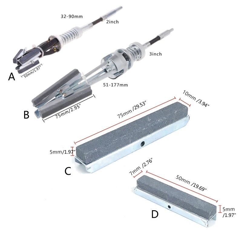 Auto Engine Brake Cylinder Steel 32mm-89mm/51mm-177mm Hone Shaft Bore Honing Tool Supply Engine Grindstone Shaft 2022