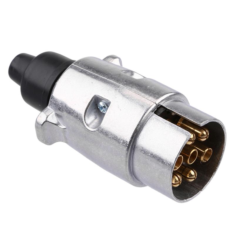Car 7 Pin Metal Plug Indicator Tail Light Towing Car Van Trailer Caravan 12V 12N mar22