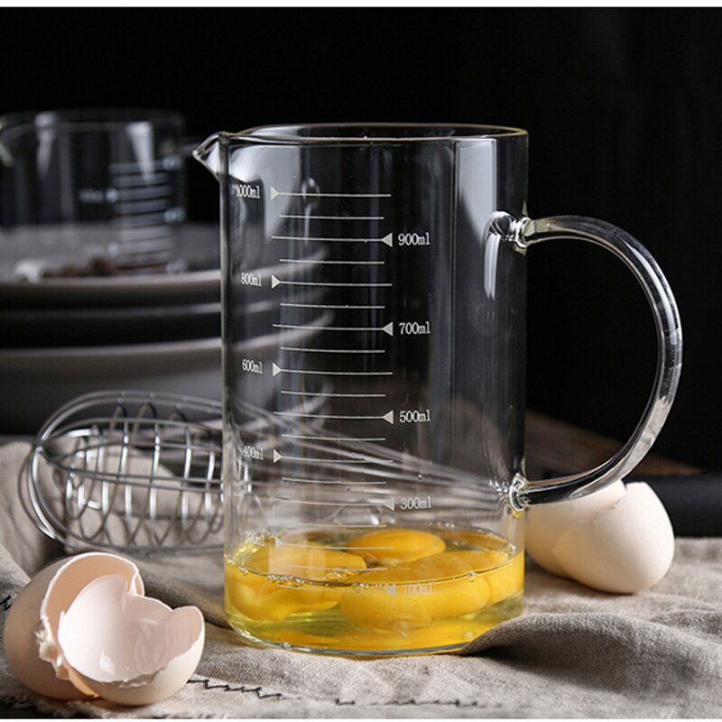 Glazen maatbeker met schaalverdeling hoge temperatuur magnetron thuis keuken bakgereedschap transparante maatbeker jinxi