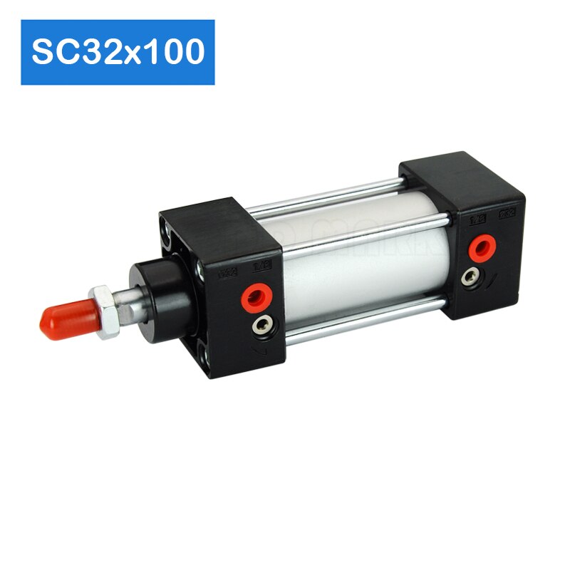 SC32X100 32Mm Boring 100Mm Slag Pneumatische Soorten Power Druk Zuiger Gecomprimeerd Telescopische Air Cilinder