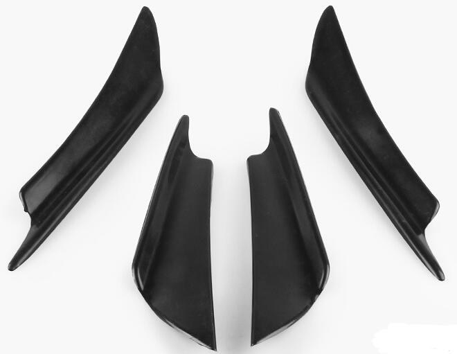Car modified bumper wind knife carbon fiber spoiler car exterior decoration: Black
