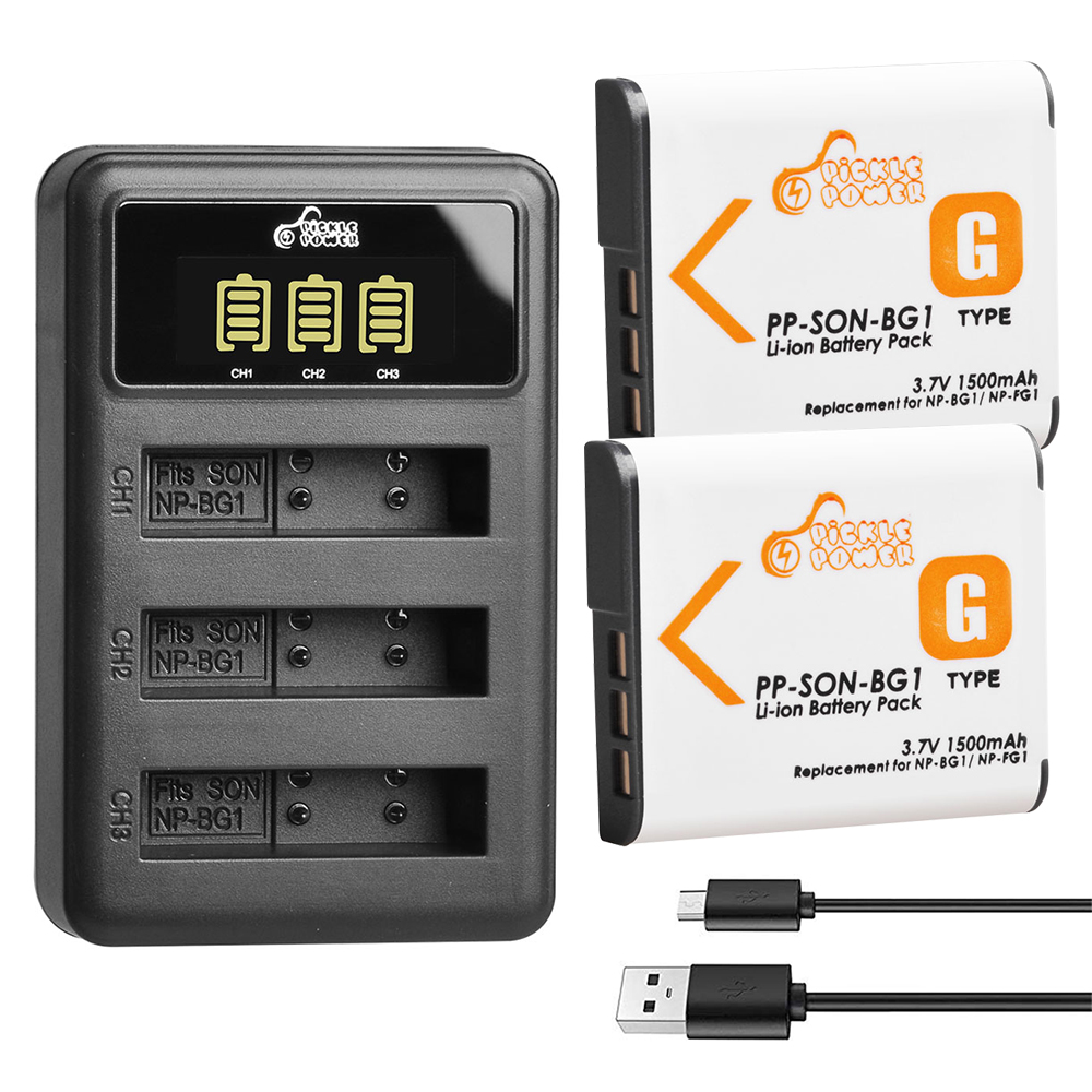 3 Stck NP-BG1 NP BG1 NP-FG1 Batterie + 3 Kanal Ladegerät für SONY Cyber-Schuss DSC-H3 DSC-H7 DSC-H9 DSC-H10 DSC-H20 DSC-H50 DSC-H55: 2 Batterie 1 Ladegerät