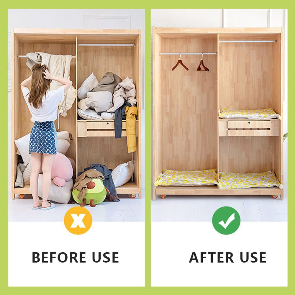 3/6Pcs Home Vacuum Storage Bags Foldable Compressed Air Organizer Bag for Clothes with Travel Bag Pump Space Saving Seal Packet