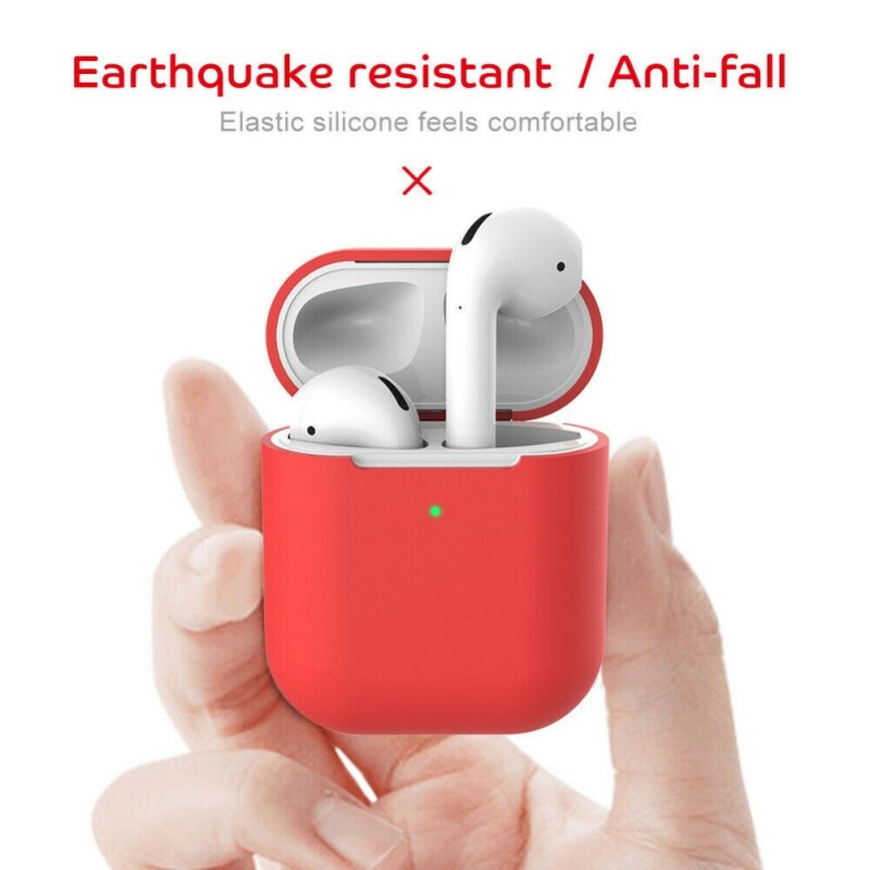 Silikonowe słuchawki etui do AirPods 2 Anti-fall bezprzewodowe słuchawki Bluetooth AirPods osłona ochronna do AirPod 2 slim przypadku