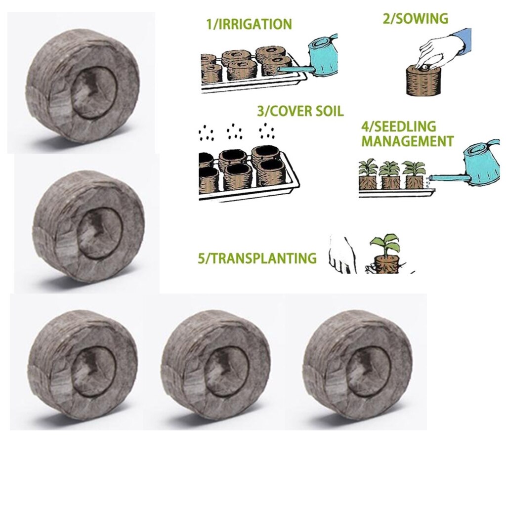 10/Pack Nursery Soil Block Garden Flowers Planting Seedlings Peat Cultivate Tool