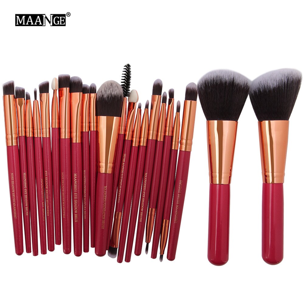 Maage 22/20/18 stuks make-up kwastenset oogschaduw wenkbrauw eyeliner kwast meerkleurig nylon haar plastic handvat