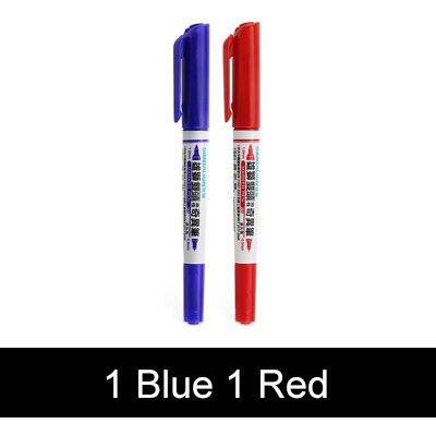 Lifemaster simbalion twin tuschpen 0.5mm/1.0mm 2 stk / lot alkohol base blækmærke på alt cd / træ / metal / glas / keramik 685: 1 blå 1 rød