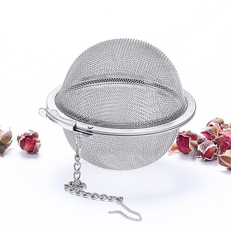 Stainless Steel Tea Ball Tea Set Filter Sphere Lock Spice Tea Ball Filter Seasoning Bag Filter Mesh Kitchen Filter Gadget