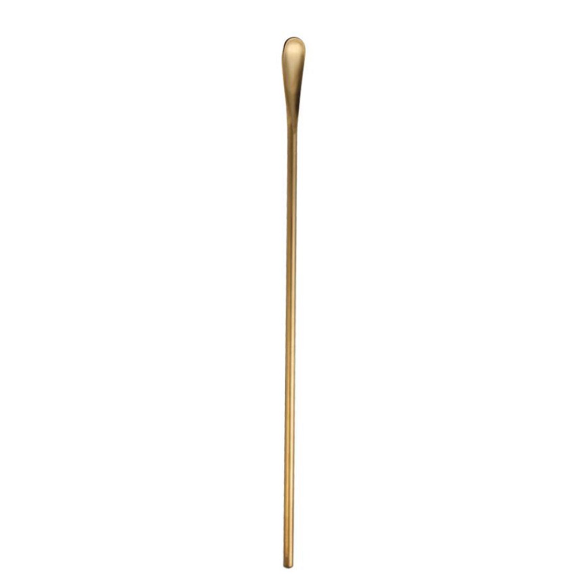 Cuillère longue/courte en acier inoxydable, poignée de gourde, café, petite cuillère à mélanger, Bar mélange de glace, cuillère à miel: Gold / 26CM