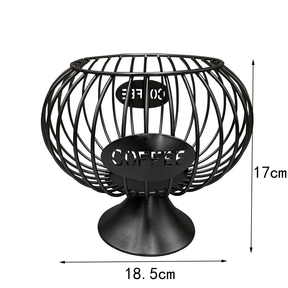 Metal Coffee Capsule Basket Multifunction Hollow Iron Stand Holder Coffee Pods Storage Shelves Rack Home Cafe Hotel Coffeeware: E Black