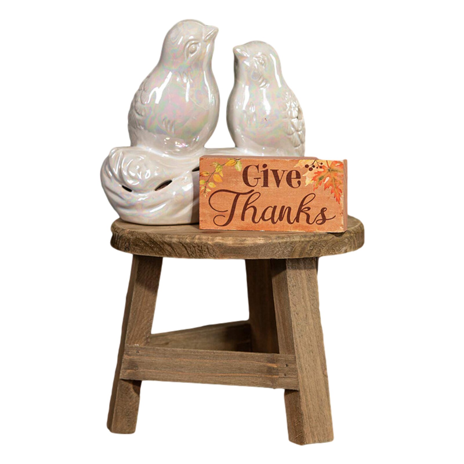 Tabouret haut en bois pour plantes, support de plateau multifonctionnel, décorations de Pot de fleur, Sculpture, ornement de jardin