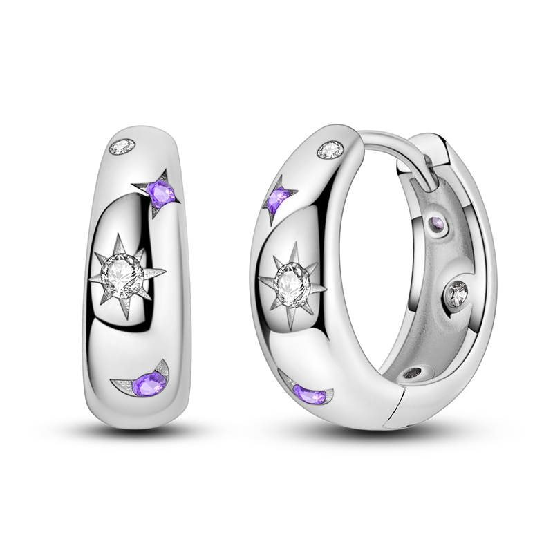 925 Sterling Silver Zirconium Hoop Earrings For Women Jewelry Anniversary Wedding Making Jewelry: Red