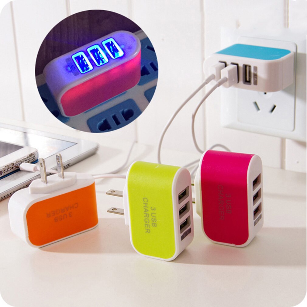 3 Usb-poort Muur Home Reizen Ac Charger Adapter 3.1A Eu Plug