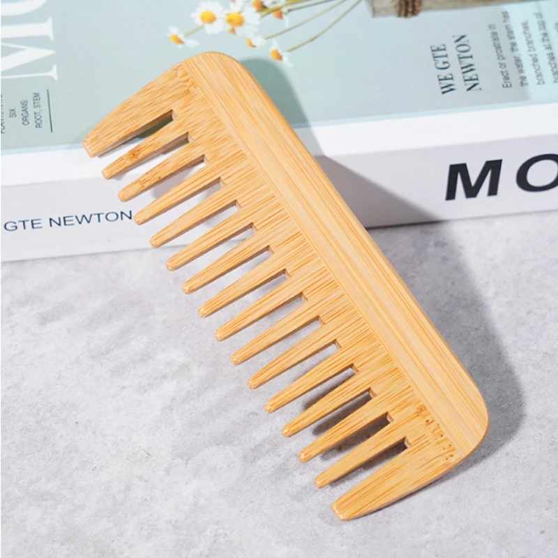Bamboe Brede Tand Kam Haarborstels Ontwarren Kammen Antistatisch Krullend Haar Voor Vrouwen Mannen Gladmakend Masserend Thuis Salon Gebruik