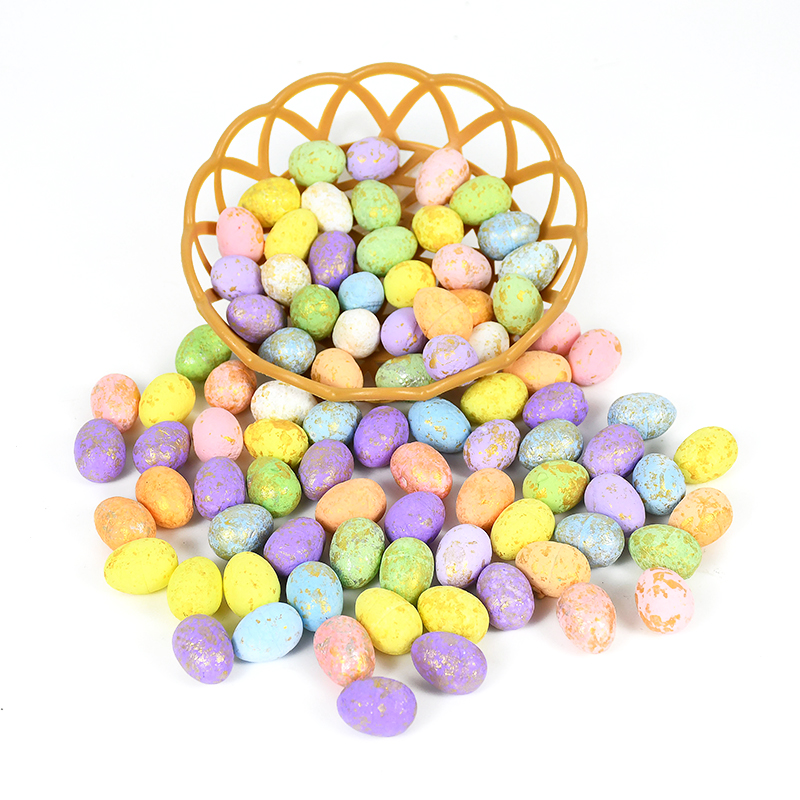 50Pcs Mini Easter Foam Egg DIY Handmade Craft Painted Pigeon Bird Eggs Happy Easter Party Decoration Kids Favor Home Decor