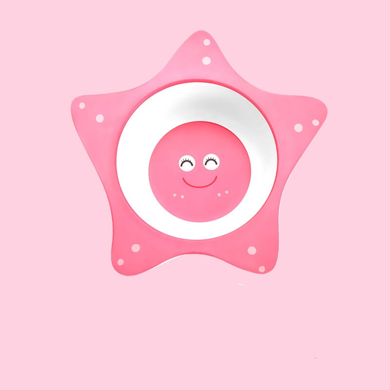 Stevige babyvoedingskom eco bamboe servies antislip servies voor het voeden van baby's borden cartoon kinderen bamboe bord: Ster
