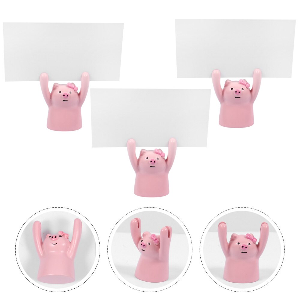 3pcs Cartoon Cake Topper Resin Cake Decoration Message Photo Holder