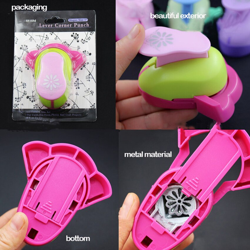 1pc papirkort foto gør-det-selv håndværk blomst form hjørne puncher, business papir kort skære hul punch kontor papirvarer