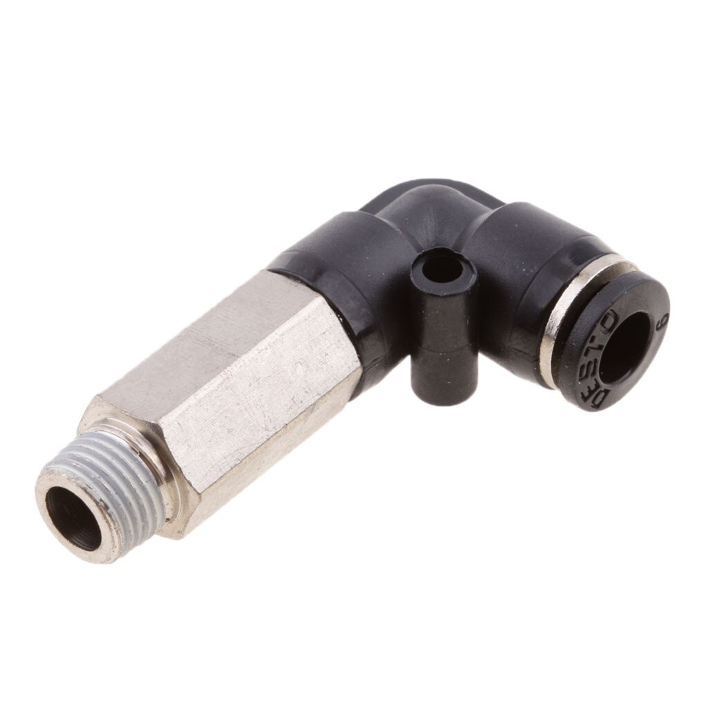 5X Air Water Hose Tube Threads Bend Fitting Pneumatic Push In Kit