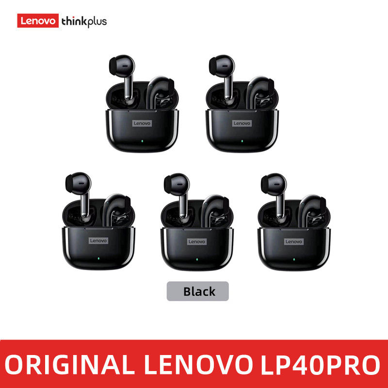 5 sztuk oryginalne bezprzewodowe słuchawki Lenovo LP40 PRO Bluetooth 5.0 podwójna redukcja szumów stereo Bass sterowanie dotykowe długi czas czuwania
