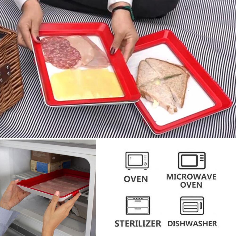 6pcs Clever Tray Magic Food Preservation Tray Healthy Preservation Tray Keep Vegetables Fruit Meat Fresh