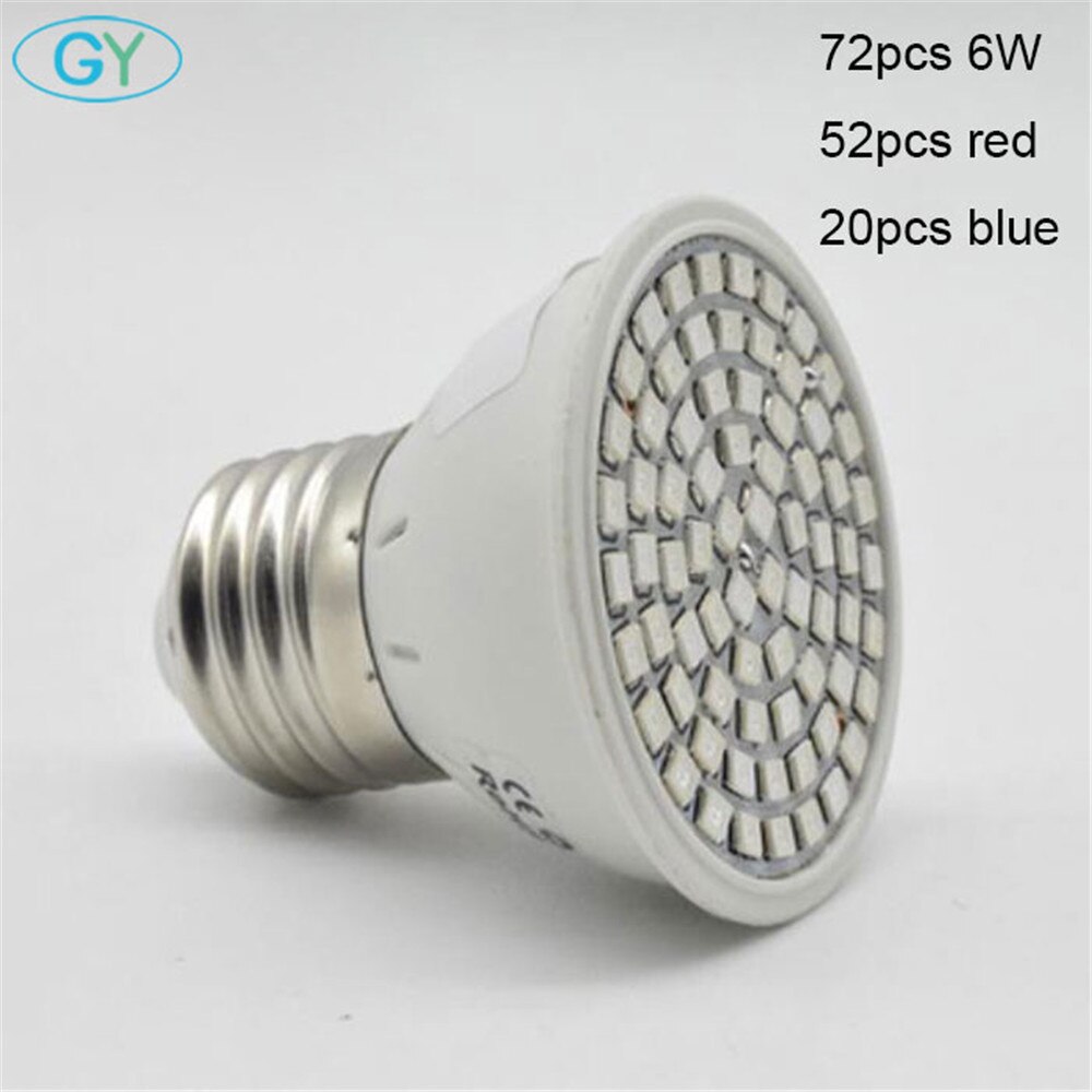 GY Phyto Lamp Volledige Spectrum LED Grow Light E27 Plant Lamp Fitolamp Voor Indoor Zaailingen Bloem Fitolampy Groeien Tent Box verlichting: 6W bulb