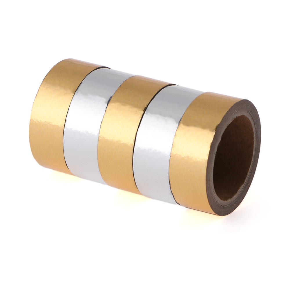 stamping tape Gold and silver colour DIY Scrapbooking Adhesive Tape Stationery Christmas Diary Decorative Tape 15mm*5M
