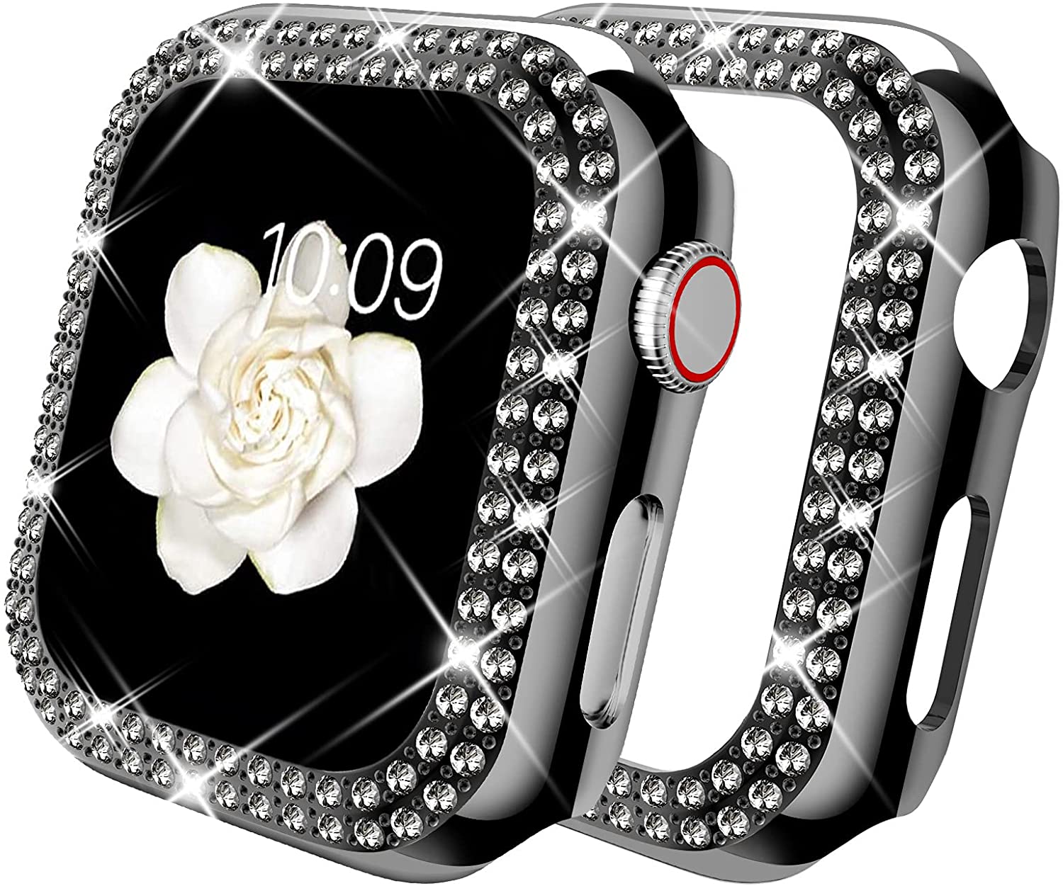 Diamentowe etui ochronne do Apple Watch Series 7 41MM 45MM Pokrowiec do iWatch 6 SE 5 4 3 38MM 42MM 40mm 44mm Akcesoria: xxxxl / WHITE