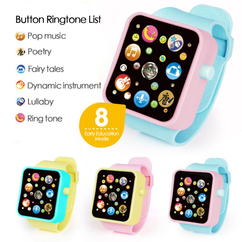 6 Kleur Peuter Kinderen Rubber Digitale Horloge Analoge Smart Horloge Onderwijs Speelgoed Touchscreen Gesimuleerde Horloge