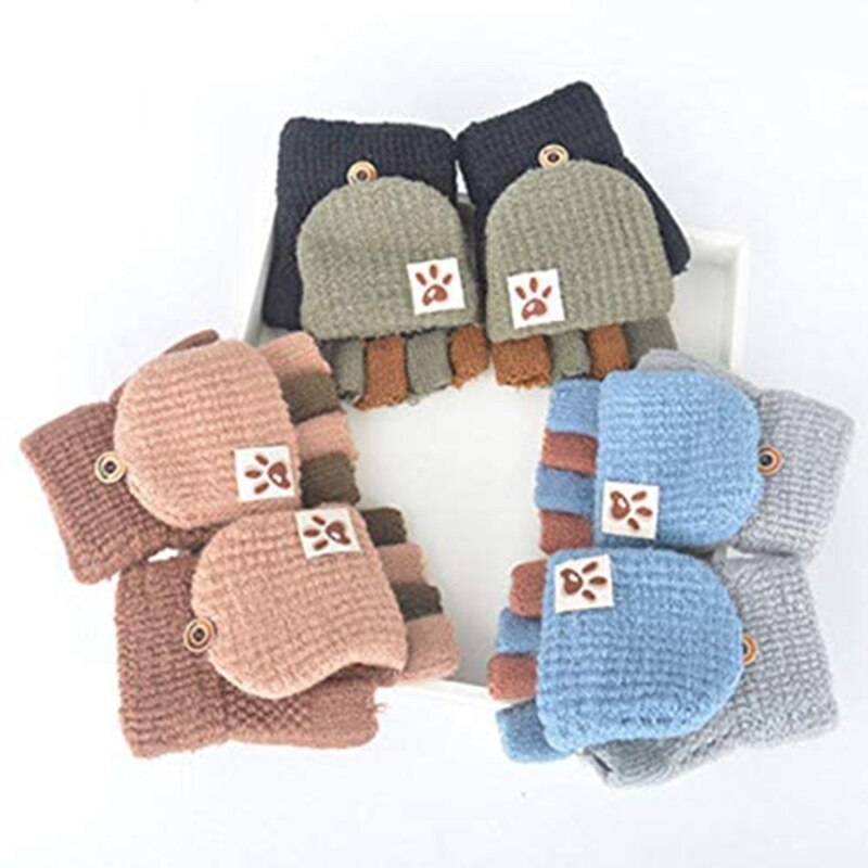 Kinder Handschuhe Winter - Warme Clamshell Handschuhe Mit Tiger Design