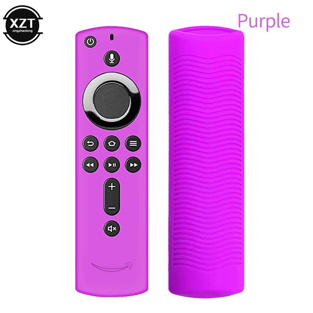 Coque en Silicone antichoc pour clé TV 4K, en treillis souple, accessoires durables et antidérapants, housse de protection pour télécommande: Purple
