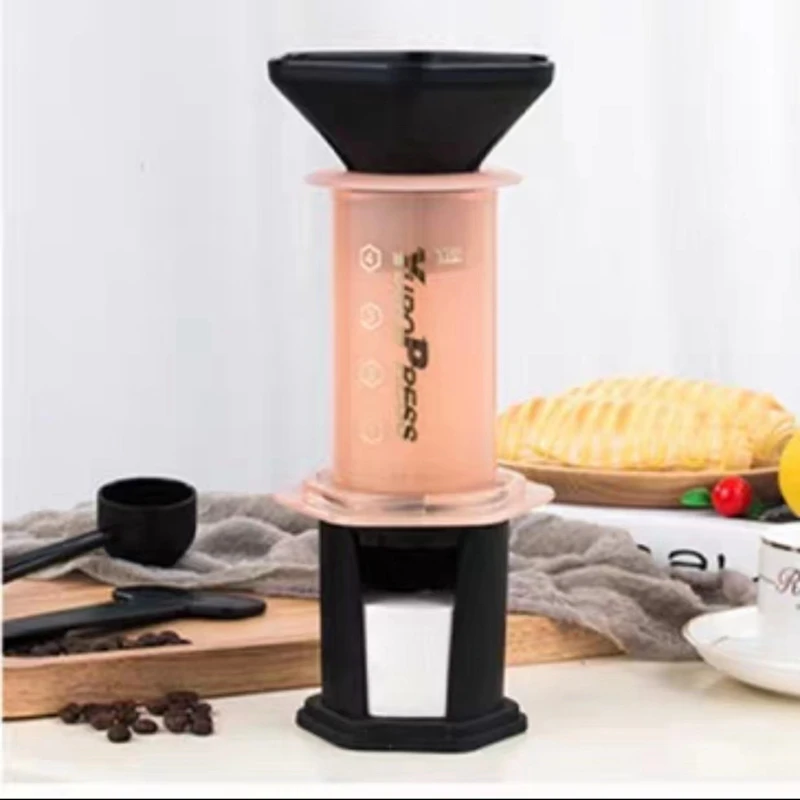 Draagbare Yuropress Franse Pers Barista Espresso Koffiezetapparaat Machinefilter herbruikbare druppelaar Accessoires: Roze