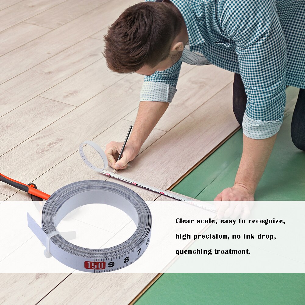 Self Adhesive Metric Steel Ruler Miter Scale Woodwork Router Table Saw Band Tape Woodworking Tool Supplies