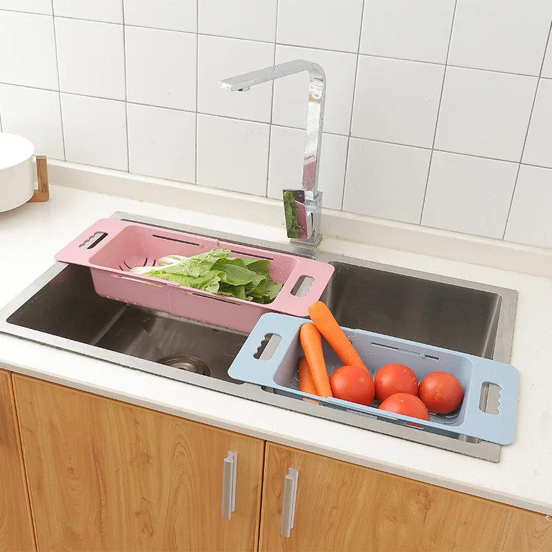 Küchen ablauf korb Obst Gemüse korb Rack hängen verstellbares Regal Kühlschrank Lagerung Küchen zubehör Veranstalter