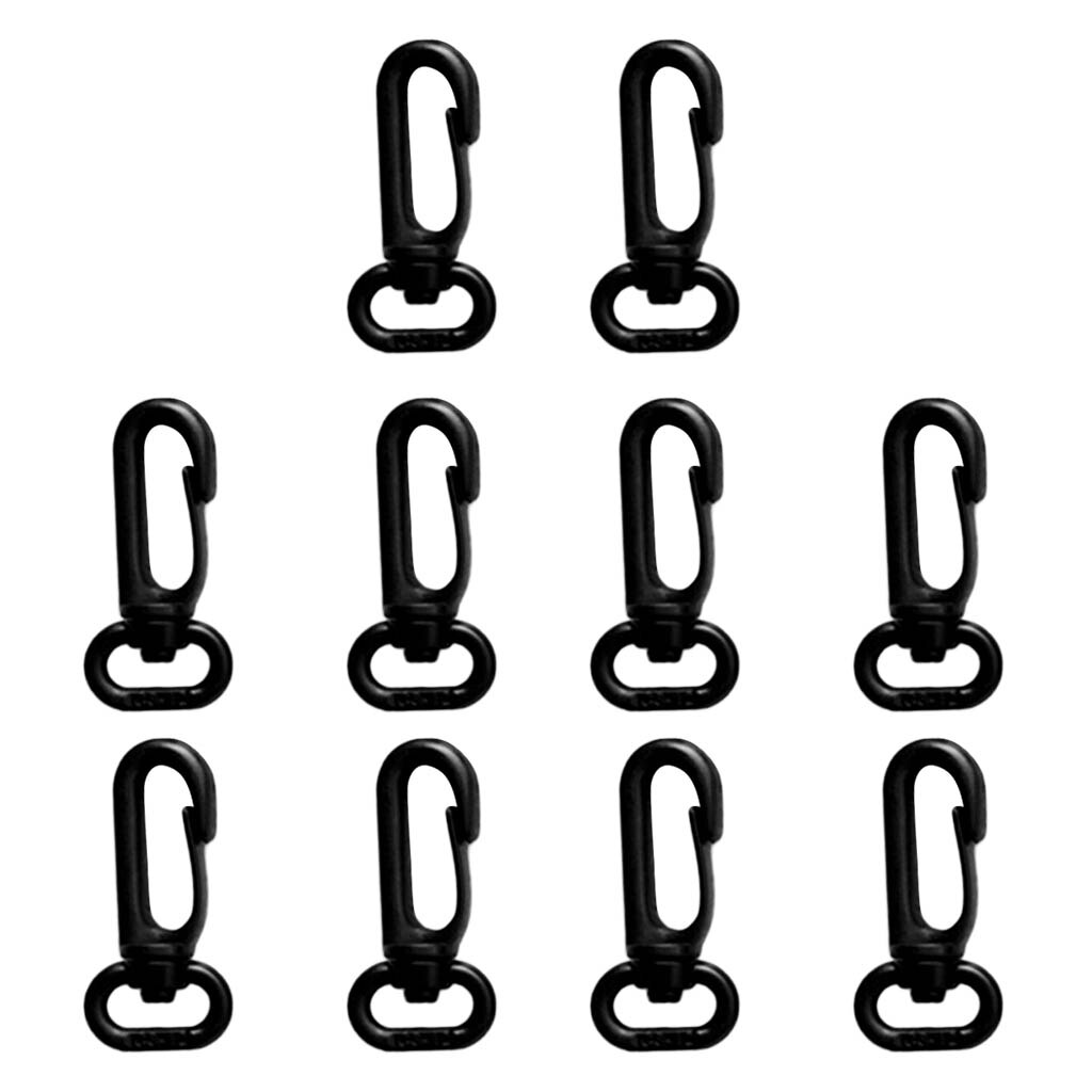 10Pcs/Set Durable Plastic Swivel Spring Snap Hook Clip for 12mm Webbing