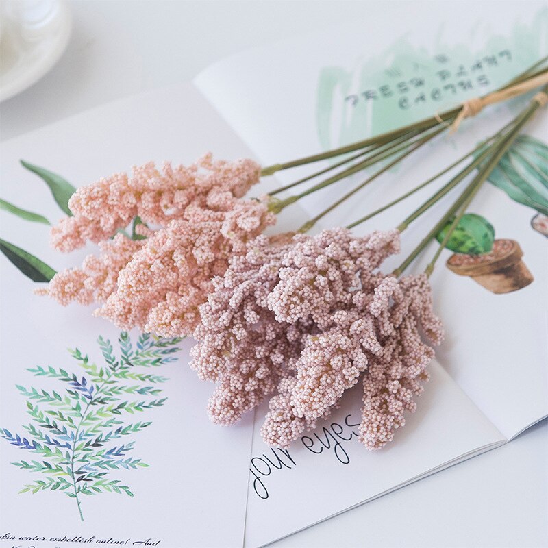 31cm vete öra blomsimulering torkad blomma bröllopsfest dekoration diy hem bord bröllop juldekoration vete bukett