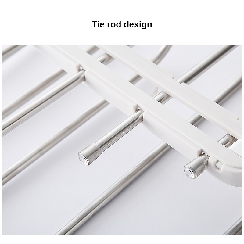 5-in-1 Drying Rack Hanger Wardrobe Finishing Double Hook Stainless Steel Folding Pants Rack Five In One Dual Drying Rack Hanger