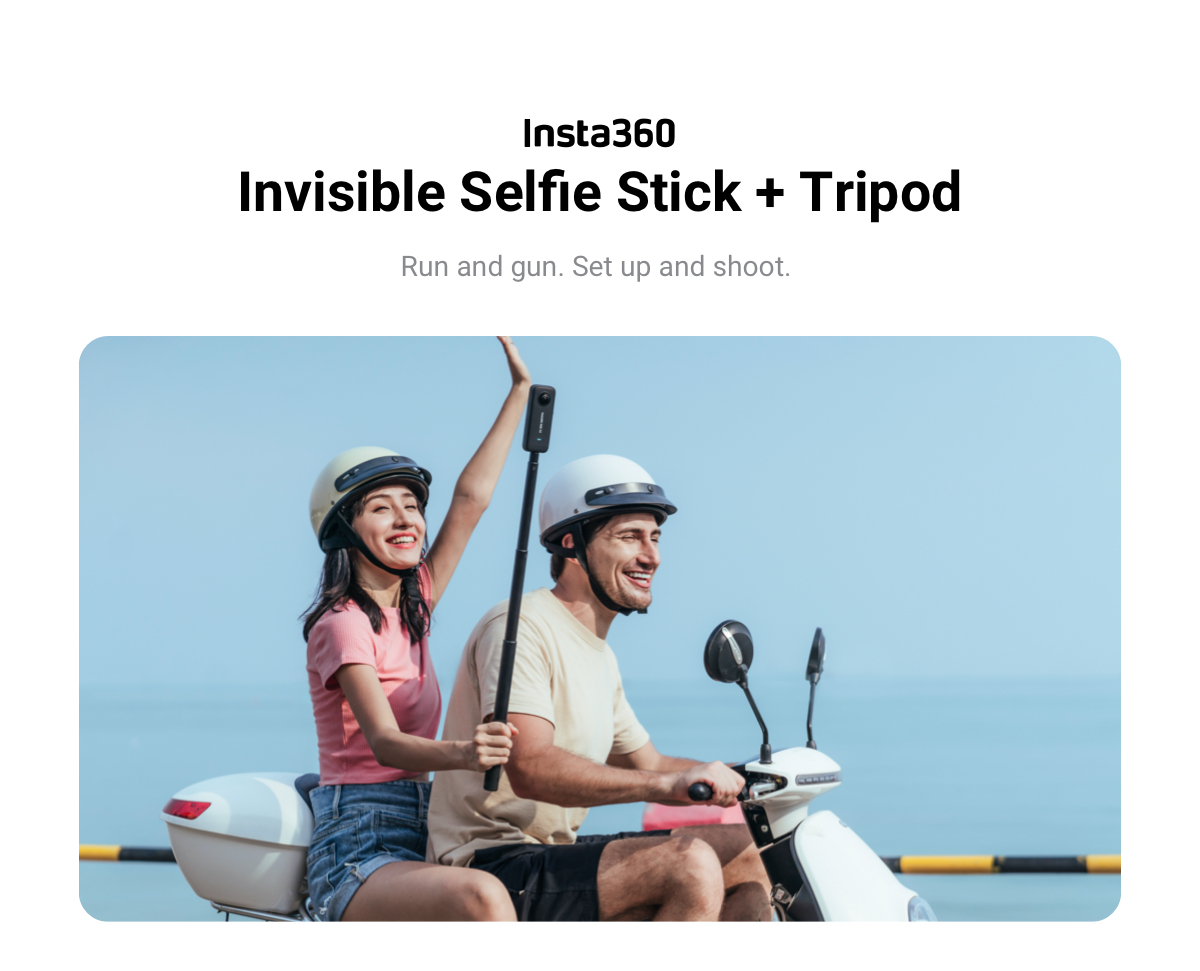 Insta360 All-Purpose 2-in-1 Invisible Selfie Stick + TripodInsta Original Accessories For Insta 360 ONE X2 / ONE R / ONE RS/GO2