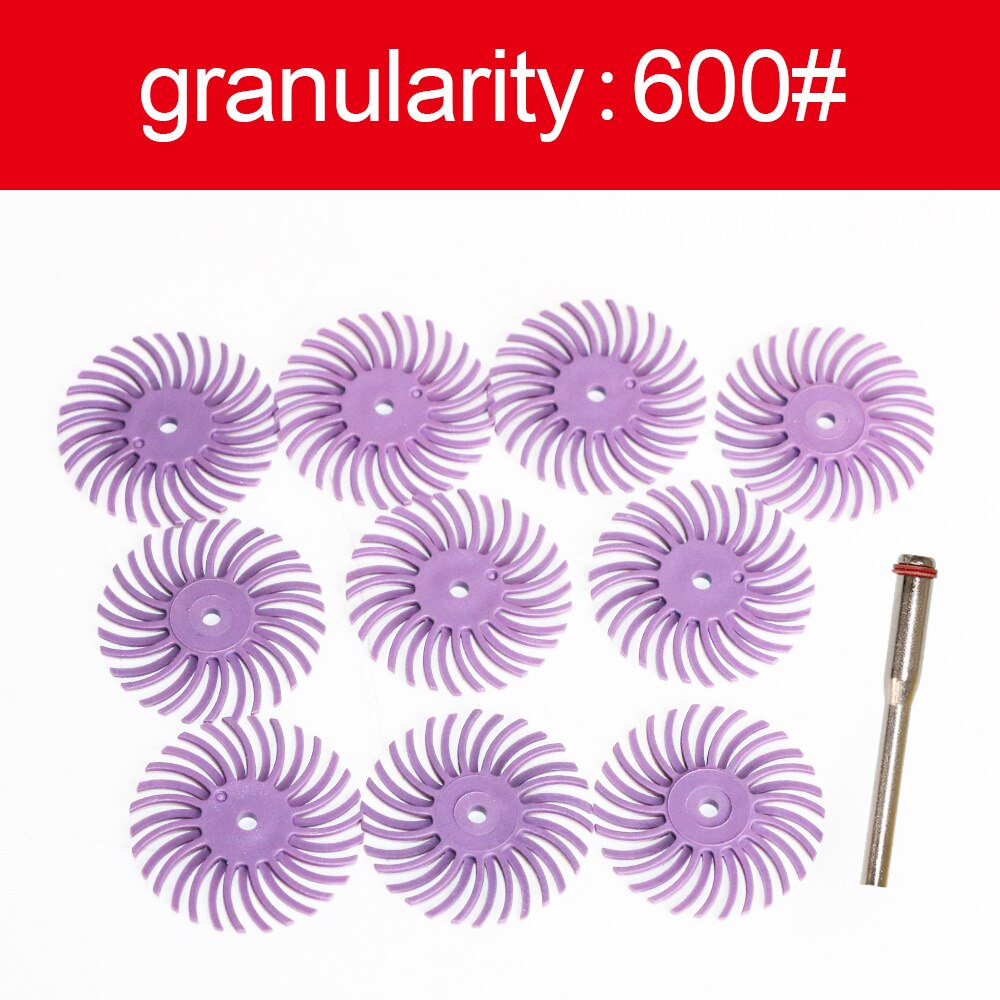 1 zoll Radial Bristle Disc Kit Schleif Pinsel 1/8 "3 2,35mm Schaft Detail Polieren Rad für Dreh Werkzeug zubehör A16: 600 10pcs / with 2.35mm Shank
