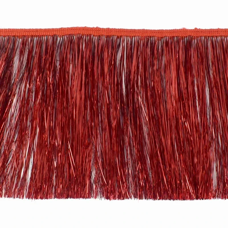 Borlas de flecos de colores para ropa, cinta de decoración para cortinas, accesorios de costura, 15cm, 1/2/4 metros: L / Rojo