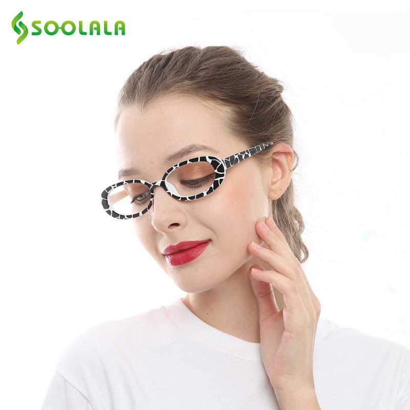 SOOLALA 5 Pairs Cute Oval Small Frame Reading Glasses Women Eyeglass Frame Prescription Reader Glasses 0.5 0.75 1.0 1.25 to 4.0