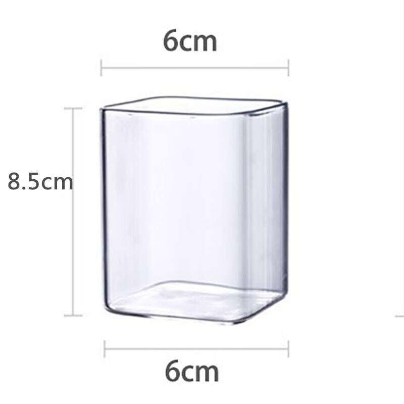 1/2/4Pcs Transparent Temperature Resistant Square Glass Tea Milk Cup Water Milk Juice Simple Juice Cup Dessert Cup Durable: 230ml / 1pcs