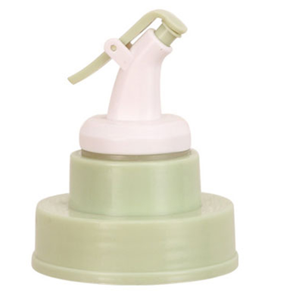 Köksmaterial flip top sprit dispenser munstycke olja vin vinäger flaska hällare med lock propp: Grön plast