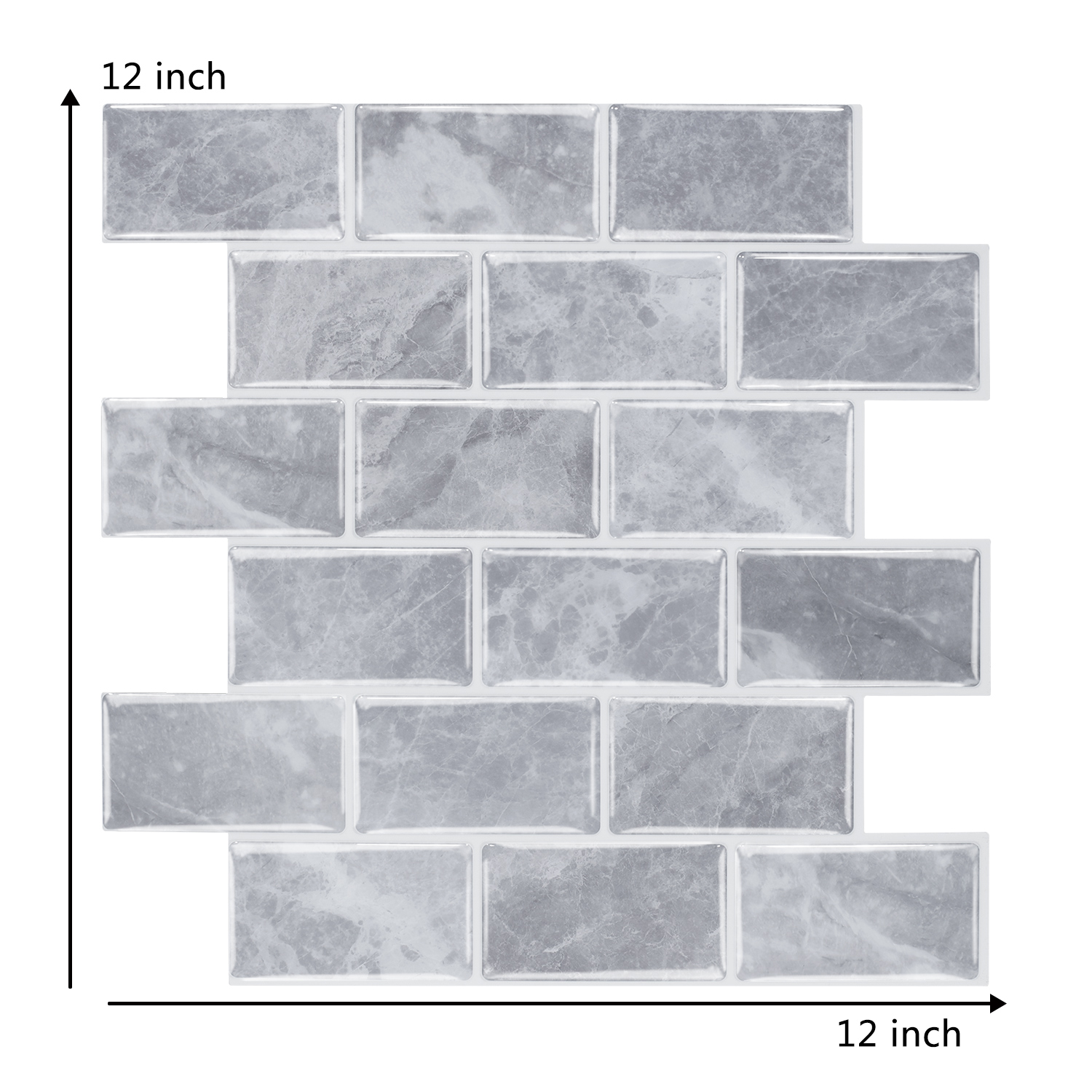 2.5mm Marble Subway Tiles Self Adhesive Premium Wall Tiles Kitchen Backsplash Sticker- 5 Pieces Pack: HB115
