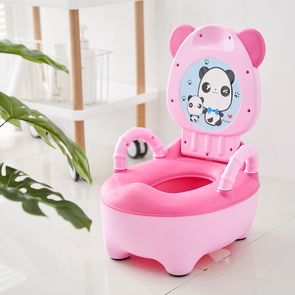 Orinal portátil con forma de Panda para niños, orinal con asiento de entrenamiento, urinario para niños, inodoro cómodo para niños, orinal de viaje para niños: PJ3452A